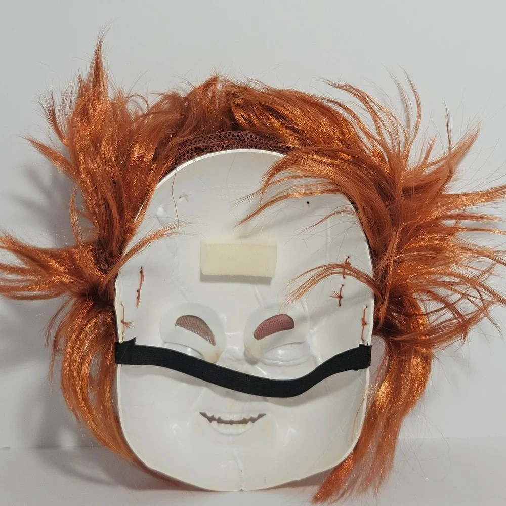 Chucky Bride of Chucky Horror Movie Halloween Mask with Red Hair Stitched Face